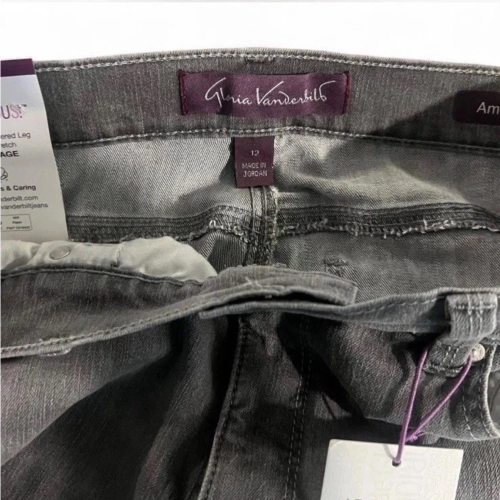 Gloria Vanderbilt Straight tapered-Leg Jeans Gray Wash Amanda Slimming size 12 - Picture 5 of 9